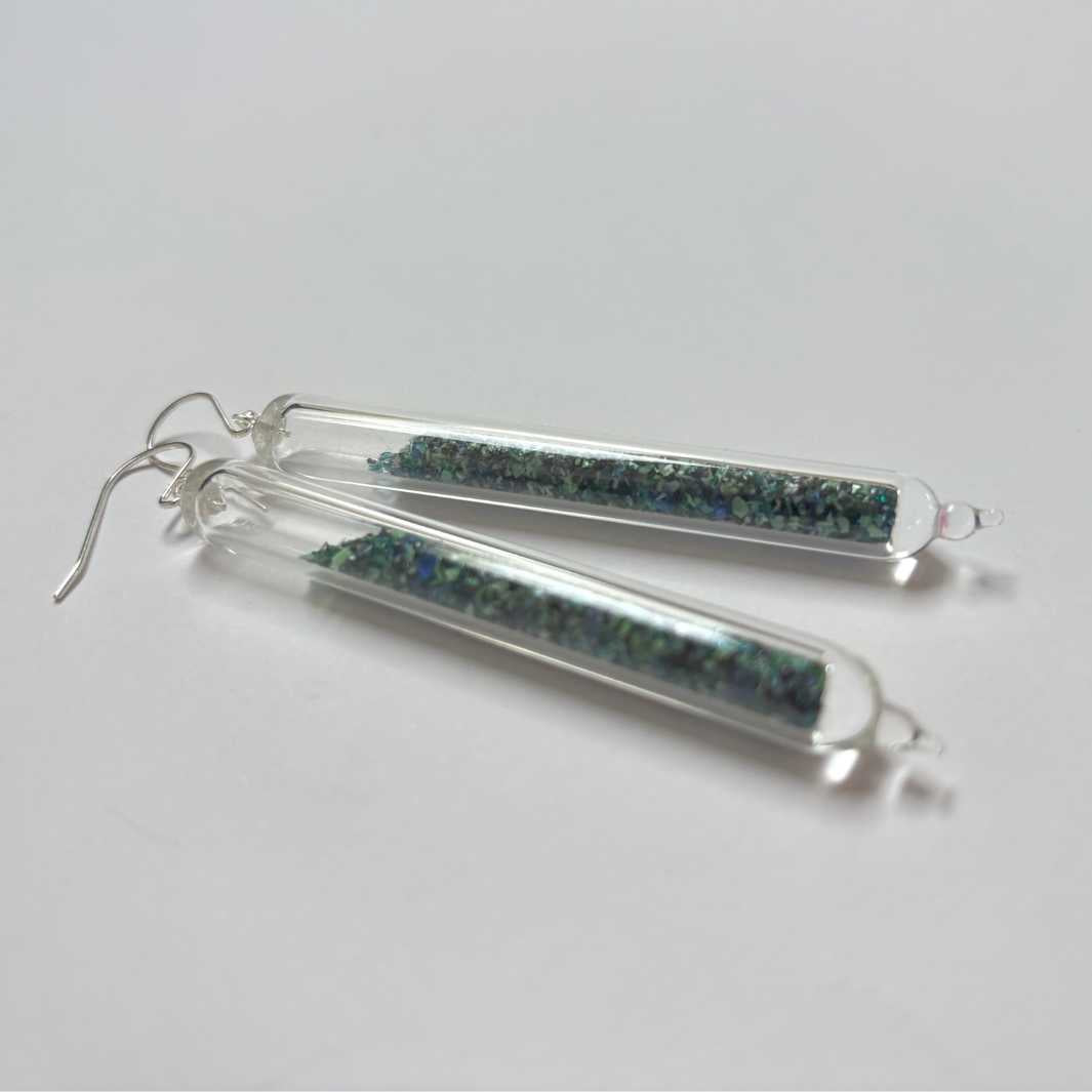 Wearing Glass | Frit Earrings | Sea Green