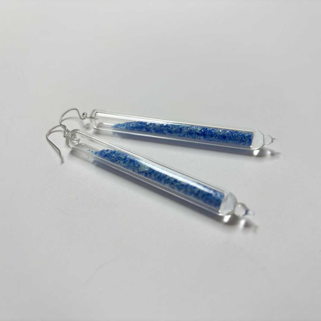 Wearing Glass | Frit Earrings | Sky Blue