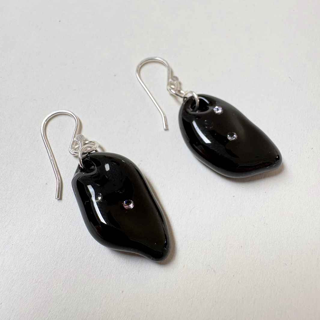 Wearing Glass | Oil Slick Earrings | Pink CZ