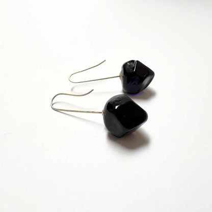 Wearing Glass | Faceted Earrings | Black