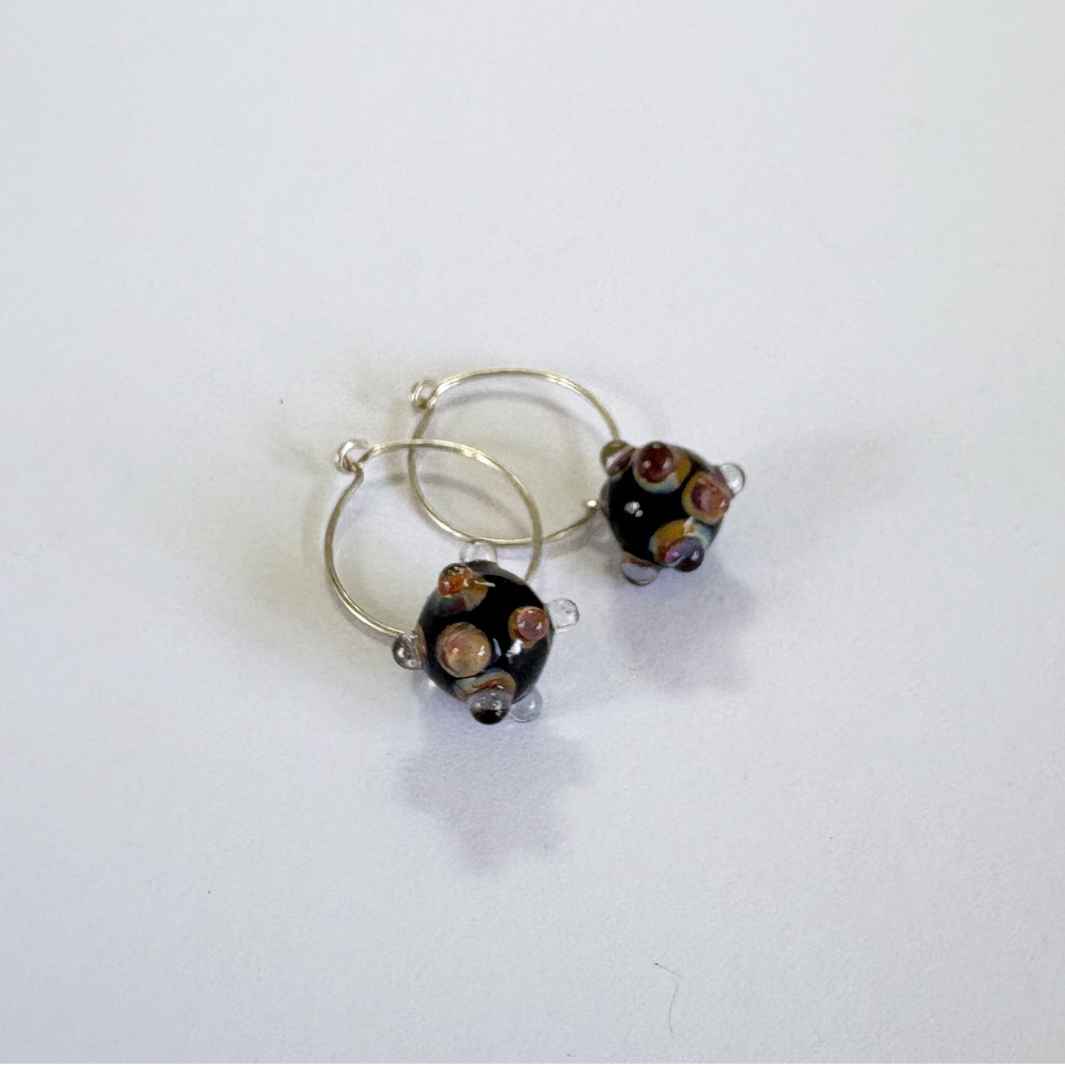 Wearing Glass | Kina Hoops | Black