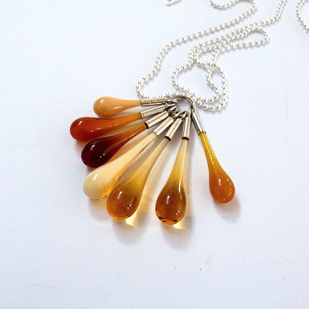 Wearing Glass | Cluster Droplet Pendant | Amber