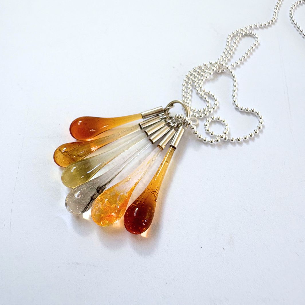 Wearing Glass | Cluster Droplet Pendant | Amber