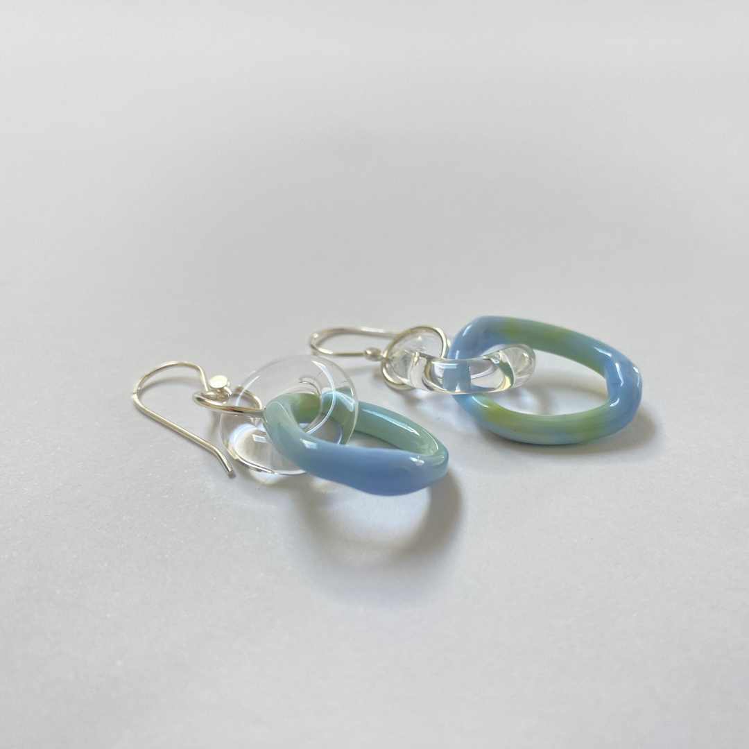 Wearing Glass | Link Earrings | Marbled