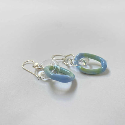 Wearing Glass | Link Earrings | Marbled