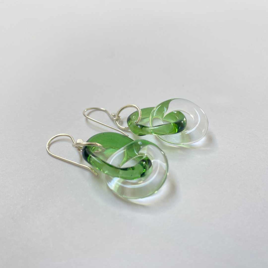 Wearing Glass | Link Earrings | Green