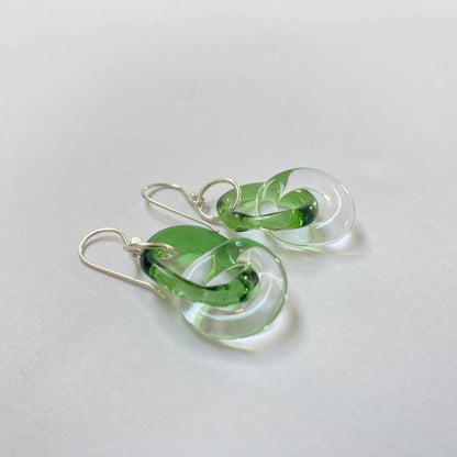 Wearing Glass | Link Earrings | Green
