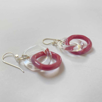 Wearing Glass | Link Earrings | Pink