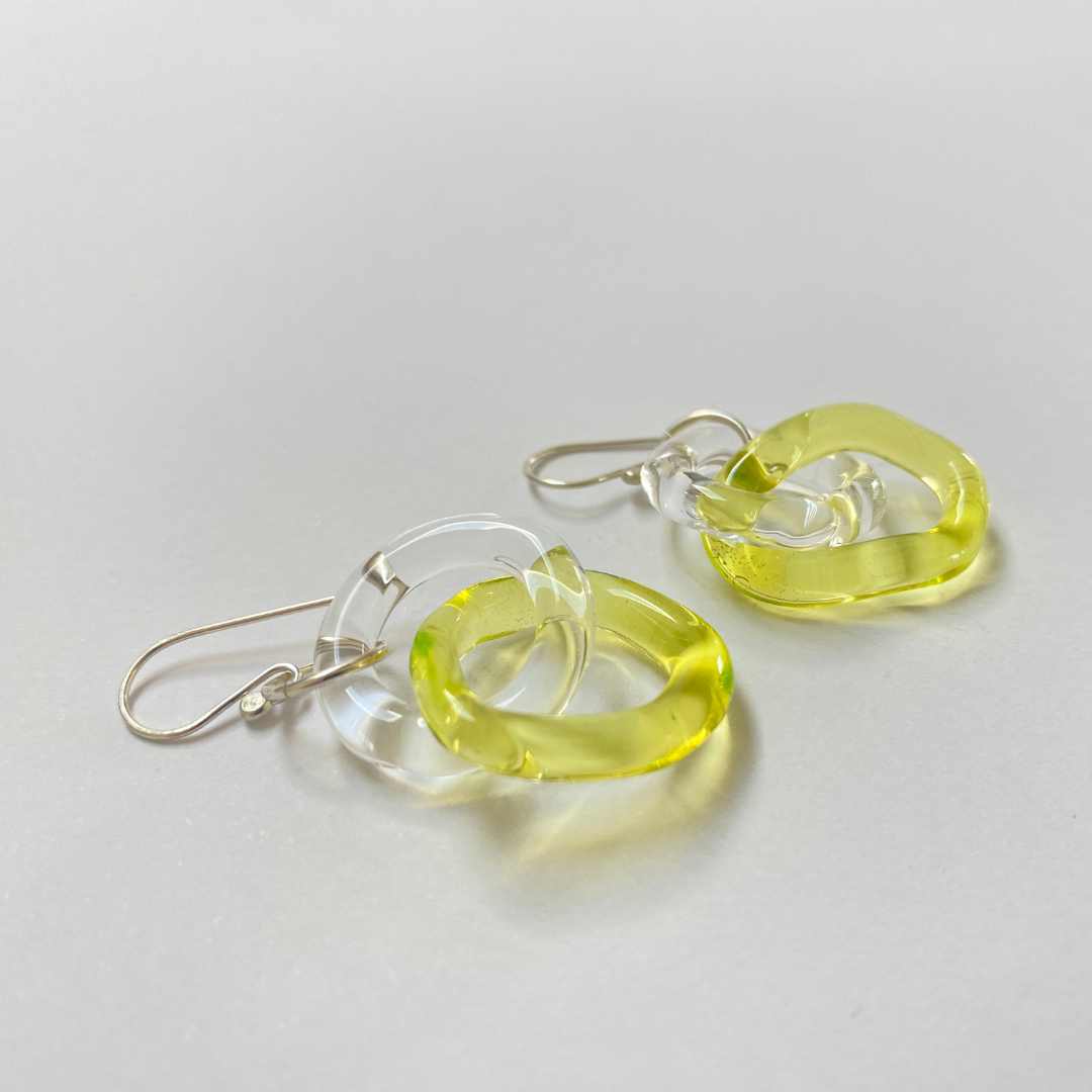 Wearing Glass | Link Earrings | Yellow