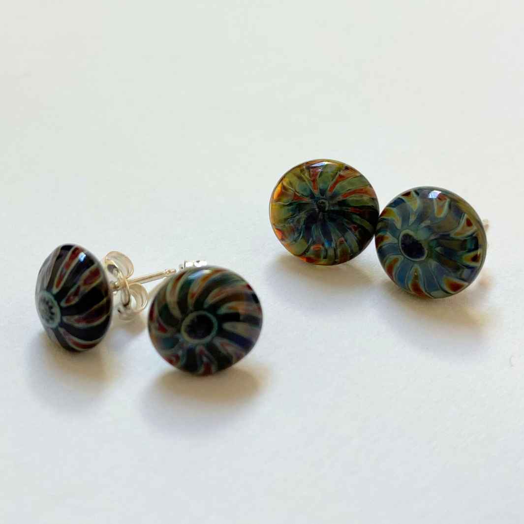 Limpet stud earrings by Wearing Glass.