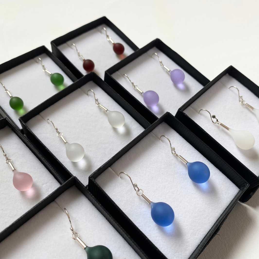 Sea Glass Droplet Earrings