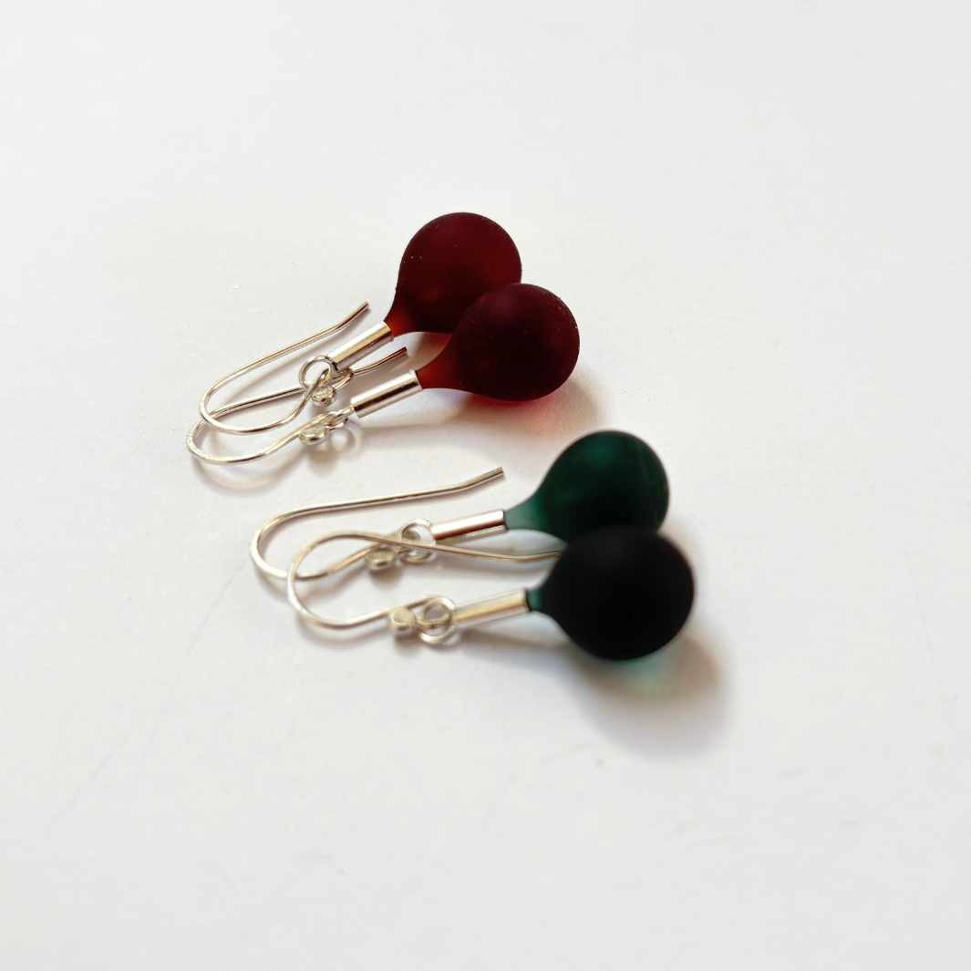 Wearing Glass | Sea Glass Earrings | Amber