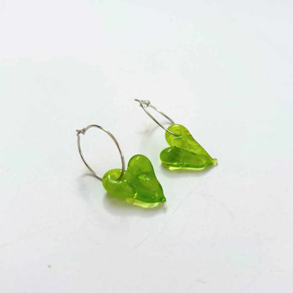 Wearing Glass | Heart Hoops