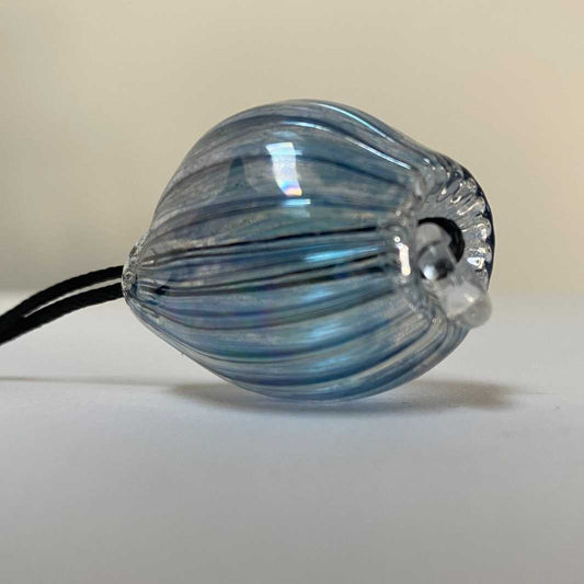 Pod pendant with blue lustre