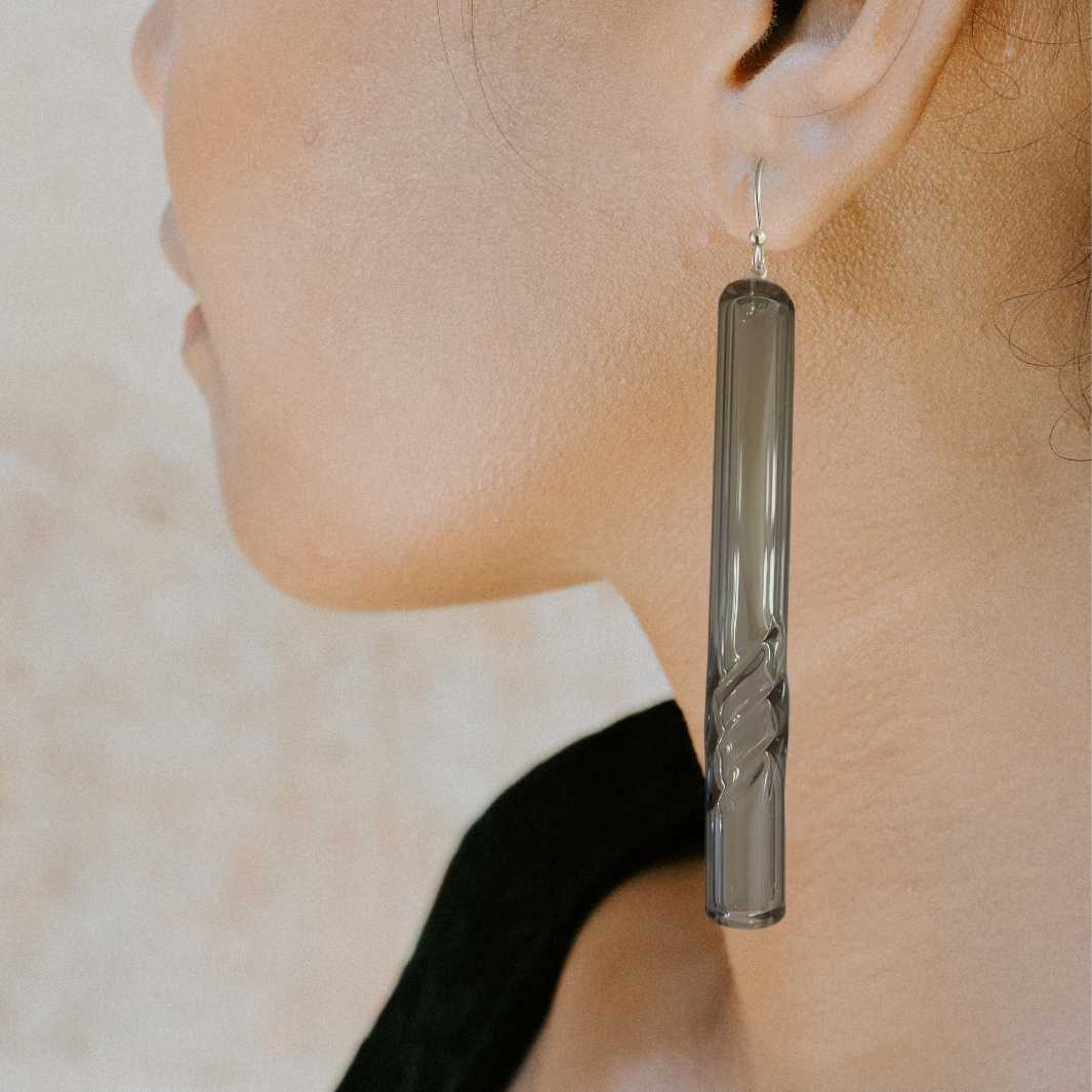 Toru Earrings - Wearing Glass