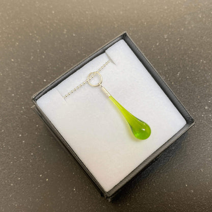 Droplet Necklace | Lime | Wearing Glass